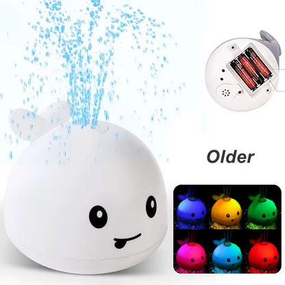 Upgraded Baby Rechargeable Bath Toy with Waterproof Light up Whale Spray Water Bathtub for Toddlers Kids Pool Bathroom Toys