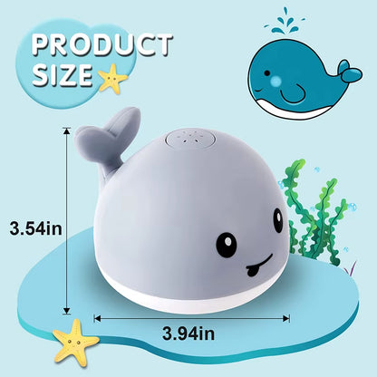 Upgraded Baby Rechargeable Bath Toy with Waterproof Light up Whale Spray Water Bathtub for Toddlers Kids Pool Bathroom Toys